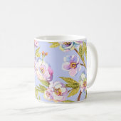 Blühendes Wasserfarbenmuster für die Apfelkirsche Kaffeetasse (VorderseiteRechts)