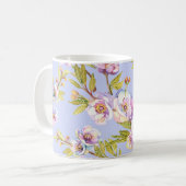 Blühendes Wasserfarbenmuster für die Apfelkirsche Kaffeetasse (Vorderseite Links)