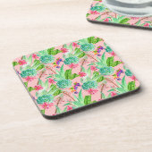 Blühendes Wasserfarbenmuster Getränkeuntersetzer (Linke Seite)