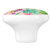 Blühendes Wasserfarbenmuster Keramikknauf (Seitenansicht)