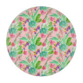 Blühendes Wasserfarbenmuster Schneidebrett (Vorderseite)