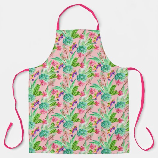 Blühendes Wasserfarbenmuster Schürze (Vorderseite)