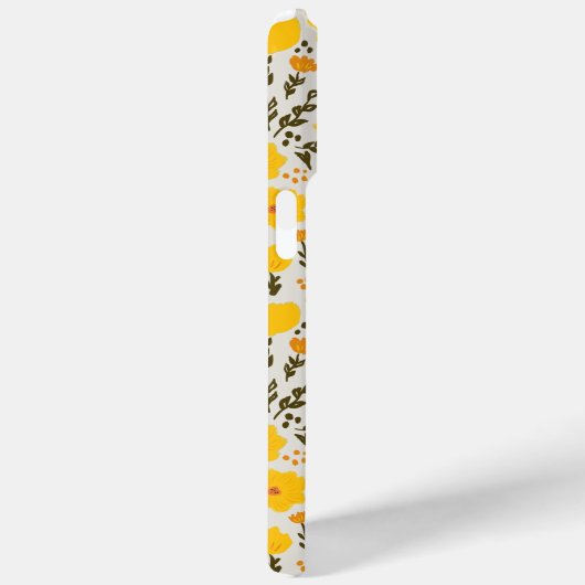 Blühendes Wiesengelbes Blumenmuster und Monogramm Case-Mate iPhone Hülle (Rückseite / Rechts)