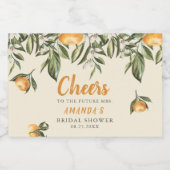 Blühendes Zitrusfrüchte-Brautparty Weinkeller Schaumweinetikett (Einzelnes Label)