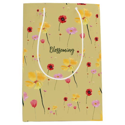 Blühmuster Mittlere Geschenktüte (Vorderseite)