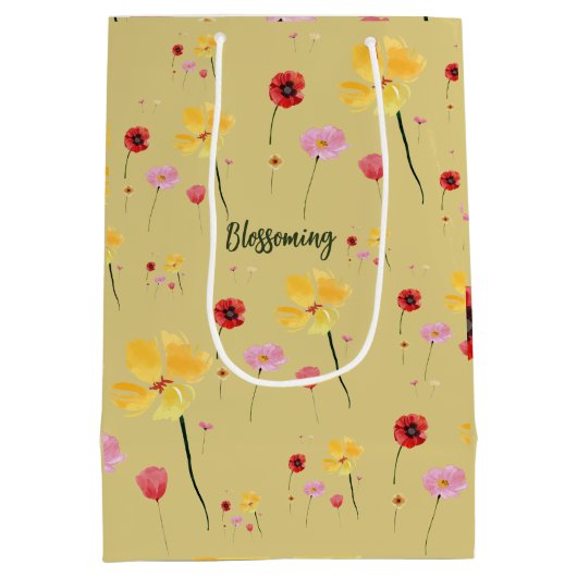 Blühmuster Mittlere Geschenktüte (Rückseite)