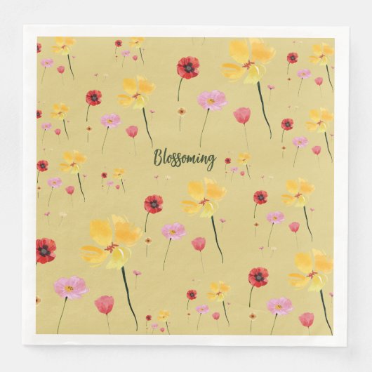 Blühmuster Serviette (Vorderseite)