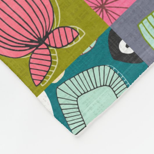 blüht Patchwork Fleecedecke (Ecke)