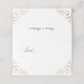 Blühtest Kalligraphie Jahrgang Hochzeit Platzkarte (Außenseite Aufgefaltet)