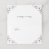 Blühtest Kalligraphie Jahrgang Hochzeit Platzkarte (Außenseite Aufgefaltet)