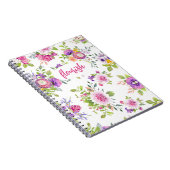 Blühtest Rosa Lila Wasserfarbe Feminine Notizblock (Rechte Seite)