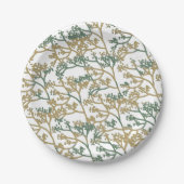 Bluish Beige Foliage Pappteller (Vorderseite)
