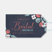 Bluish Chalkboard Floral Bridal Brunch Geschenk Ta Geschenkanhänger (Vorderseite (Horizontal))