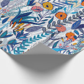 Bluish Floral Garden Geschenkpapier (Ecke)