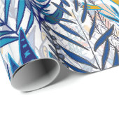 Bluish Floral Garden Geschenkpapier (Rolleneckpunkt)