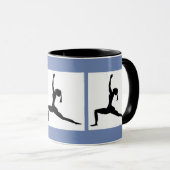 Bluish Gray Combo 'Fun Yoga entwirft Kaffee Tasse/ Tasse (VorderseiteRechts)