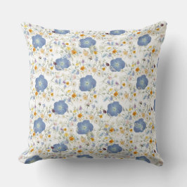 Bluish Gray Floral Design Kissen