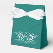 Bluish Green & White Gastgeschenk Hochzeit Box Geschenkschachtel (Vorderseite)