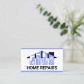 Bluish Handyman Tools Gebäude Visitenkarte (Stehend Vorderseite)