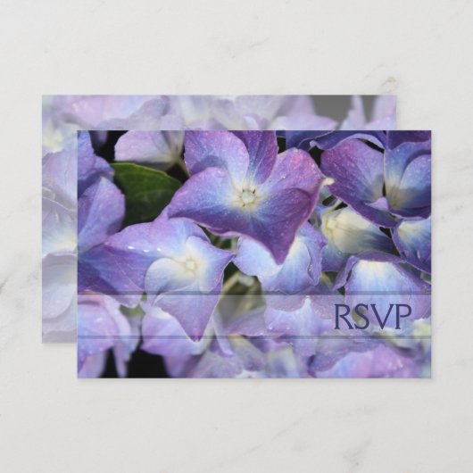 ©Bluish Lila Hydrangea UAWG Response Card RSVP Karte (Vorne/Hinten)