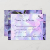 ©Bluish Lila Hydrangea UAWG Response Card RSVP Karte (Vorne/Hinten)