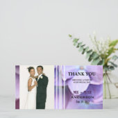 ©Bluish Lila Hydrangea Wedding Foto Dankeskarte (Stehend Vorderseite)