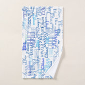 Bluish Names Pattern Badhandtuch Set (Handtuch)