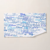 Bluish Names Pattern Badhandtuch Set (Handtuch)