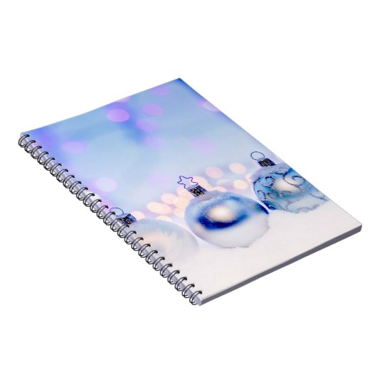 Bluish Silver Weihnachtsdekor Balls Notizblock (Rechte Seite)