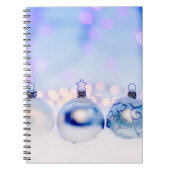 Bluish Silver Weihnachtsdekor Balls Notizblock (Vorderseite)