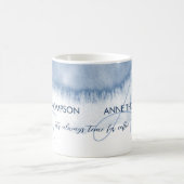 Bluish Wasserfarbe mit Name & Initial (Monogramm) Kaffeetasse (Mittel)
