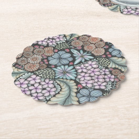 Blume1 doodle Art Untersetzer. Untersetzer (angewinkelt)