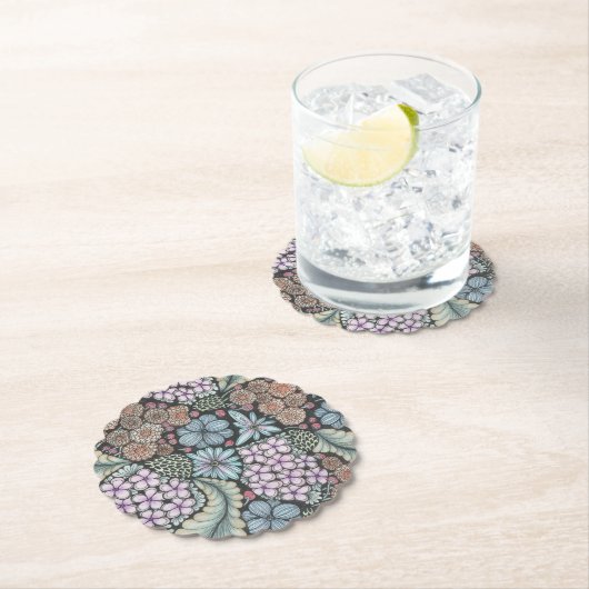 Blume1 doodle Art Untersetzer. Untersetzer (Vor Ort)