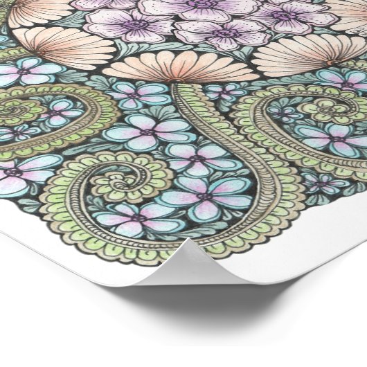 Blume2-Doodle-Druck 8x8in Poster (Ecke)