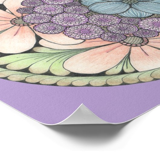 Blume4 doodle art print 8x8in. poster (Ecke)