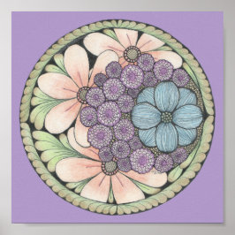 Blume4 doodle art print 8x8in. poster