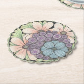 Blume4 Doodle Art Untersetzer (angewinkelt)