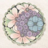 Blume4 Doodle Art Untersetzer (Vorderseite)