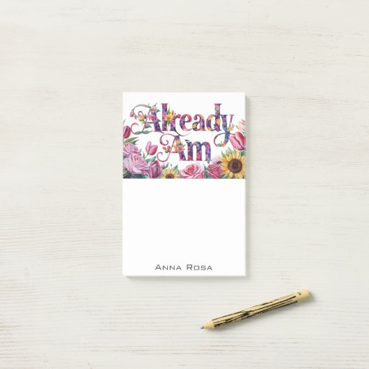 *~* Blume 10 AM AP85 Manifesting Post-it Klebezettel (Auf Schreibtisch)