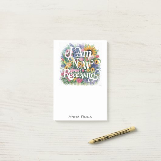 *~* Blume 10 JETZT ERHALTE ICH AP85 Manifesting Post-it Klebezettel (Auf Schreibtisch)