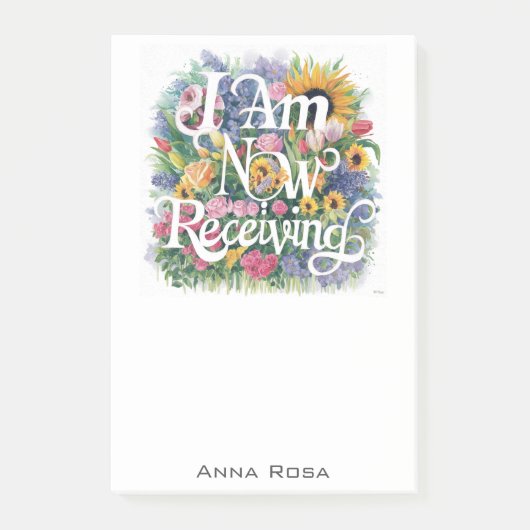 *~* Blume 10 JETZT ERHALTE ICH AP85 Manifesting Post-it Klebezettel (Vorderseite)