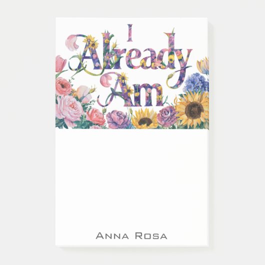 *~* Blume 11 BEREITS AM AP85 Manifesting Post-it Klebezettel (Vorderseite)