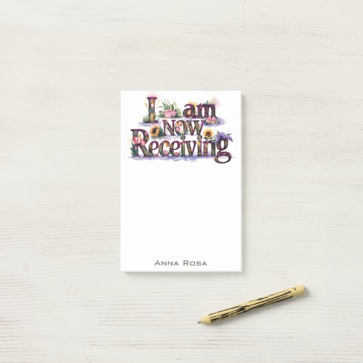 *~* Blume 11 JETZT ERHALTE ICH AP85 Manifesting Post-it Klebezettel (Auf Schreibtisch)