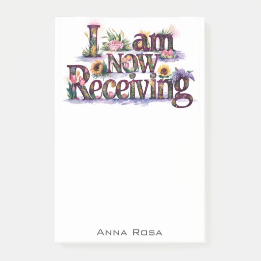 *~* Blume 11 JETZT ERHALTE ICH AP85 Manifesting Post-it Klebezettel (Vorderseite)