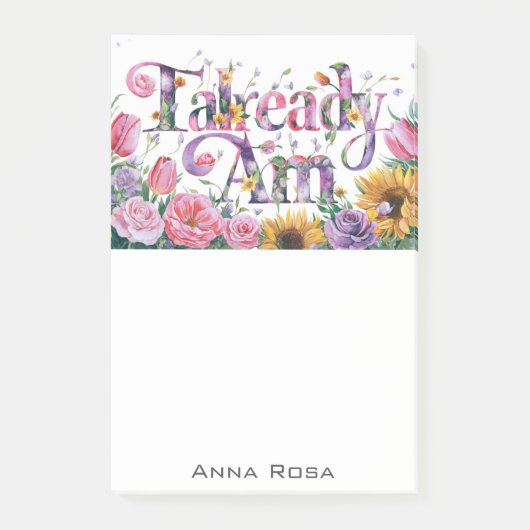 *~* Blume 13 BEREITS AM AP85 Manifesting Post-it Klebezettel (Vorderseite)