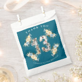 Blume 13. Geburtstag Aquamarine FotoCollage Gelb Geschenktütchen (Ausgeschnitten)