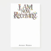 *~* Blume 13 ICH ERHALTE JETZT AP85 Manifesting Post-it Klebezettel (Vorderseite)