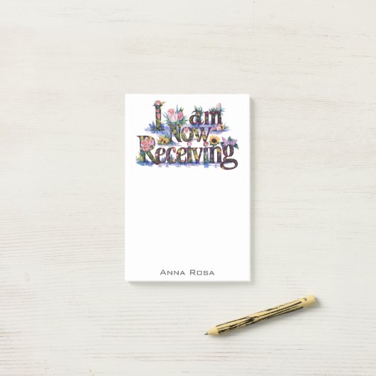 *~* Blume 16 JETZT ERHALTE ICH AP85 Manifesting Post-it Klebezettel (Auf Schreibtisch)