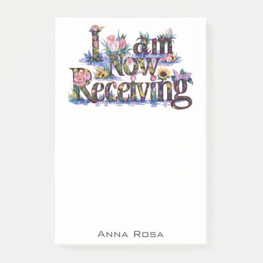 *~* Blume 16 JETZT ERHALTE ICH AP85 Manifesting Post-it Klebezettel (Vorderseite)