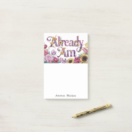 *~* Blume 1 BEREITS AM AP85 Manifesting Post-it Klebezettel (Auf Schreibtisch)